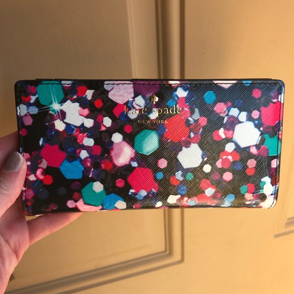 kate spade Handbags - NEW Kate Spade Stacy Jewel Paint Splatter Wallet